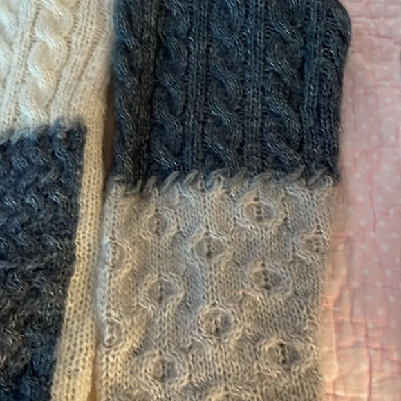 ROBERT SCOTT LTD ~ Gray- cream -button down sweater Mohair & ACRYLIC hand knit - Picture 10 of 10